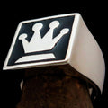 Perfectly crafted Men's Chess Player Ring Queen's Crown Black -