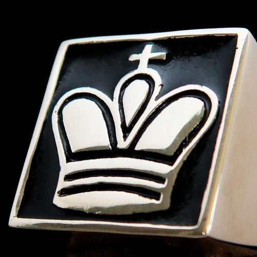 Perfectly crafted Men's Chess Player Ring King's Crown Black -
