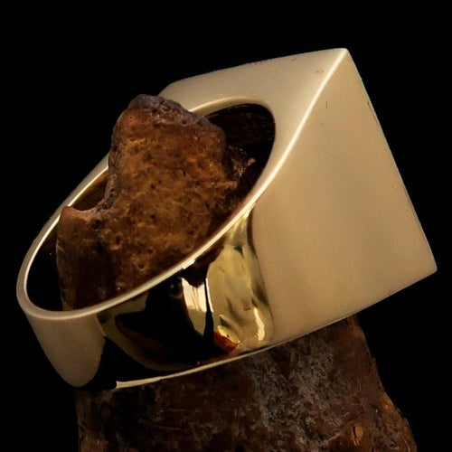 Perfectly crafted Men's Chess Player Ring Queen's Crown Orange - Solid
