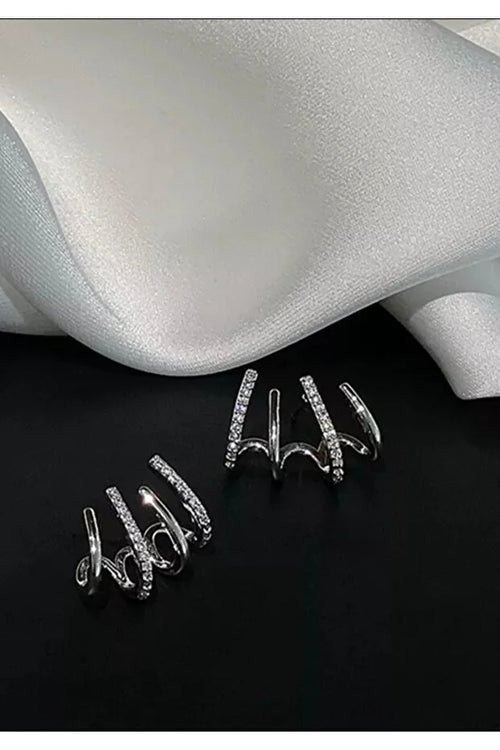 Multi Zircon Stone Earrings for Women Dainty Sparkling Elegant Jewelry